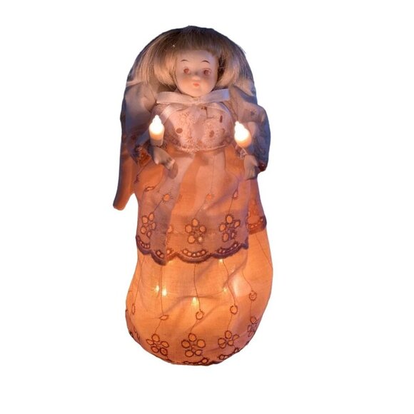 Vintage Santa World 10 Light Porcelain Head Angel Tree Top with Box - Picture 1 of 9